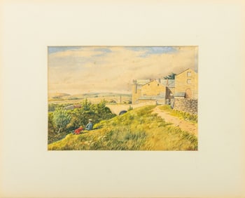 John Constable Manner Landscape Watercolor