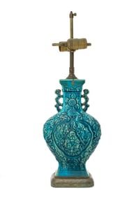 Chinese Glazed Porcelain Vase Mounted as Lamp