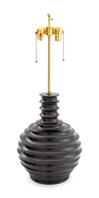 Thomas Lavin Ebonized Wood Table Lamp