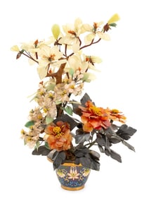 Chinese Jade and Hardstone Flowering Tree