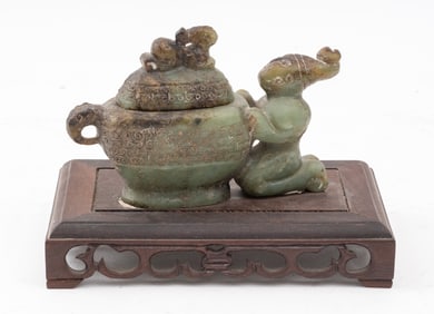 Chinese Figure & Vessel Soapstone Carving