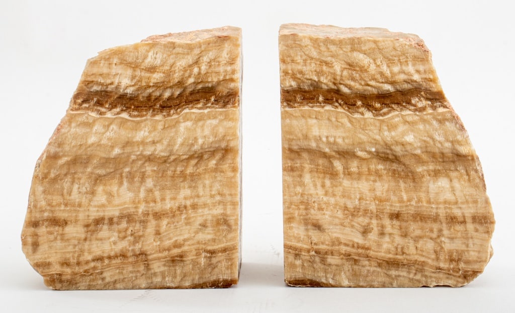 Polished Travertine Marble Bookends, Pair (1 of 6)