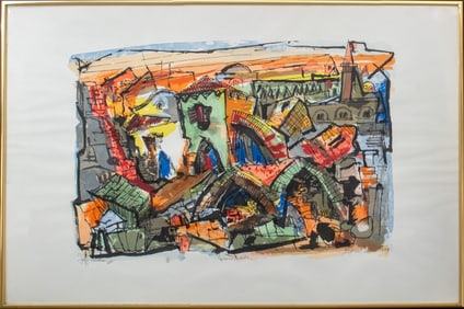 Marcel Janco "Jaffa Demollie" Lithograph, 1949