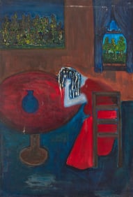 Coccaro Woman Weeping Oil on Canvas