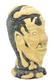 Surreal Nude Figures Head Plaster Sculpture