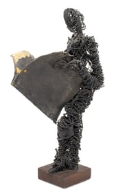 Eduardo Torres Man Reading Wire Sculpture, 1968