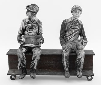 Farnari Attr. "Lunch Atop a Skyscraper" Sculpture