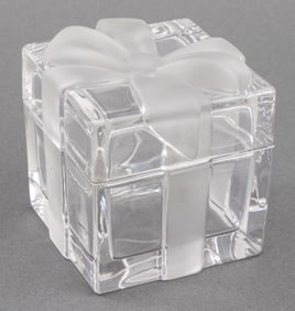 Tiffany & Co. Frosted and Clear Glass Covered Box