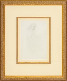 Academic Pensive Woman Graphite on Paper