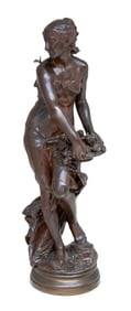Jean Baptiste Germain "La Pensee" Patinated Bronze