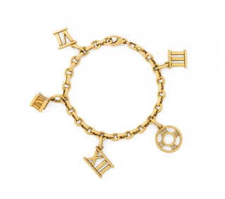 Tiffany & Co. 18K Gold Atlas Charm Bracelet