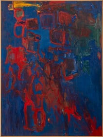 Robert O'Meara Abstract Composition in Blue Oil