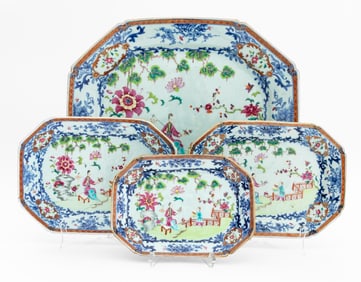 Chinese Porcelain Graduated Platters, 4 Pcs.