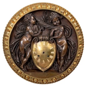 E. Vittoz et Cie. Bronze Wall Clock, ca. 1860