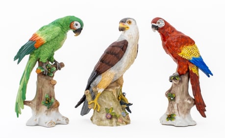 German Porcelain Bird Sculptures, 3