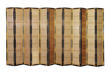 Japanese Ebonized Wood Shoji Screen