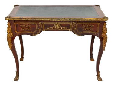Louis XV Style Gilt Metal and Kingwood Bureau Plat (1 of 4)