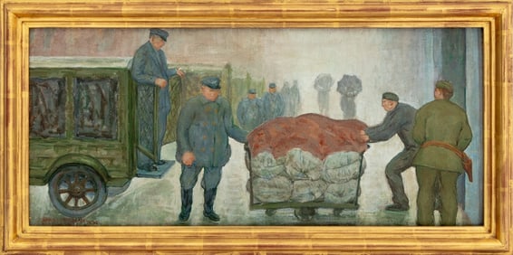 Arnold Friedman "Dispatch" Oil on Wood Panel