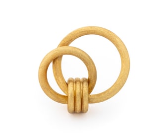 18K Yellow Gold Interwoven Circle Brooch