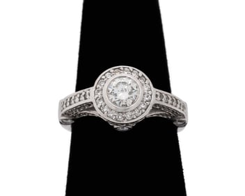 14K White Gold Diamond Ring