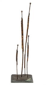 Brutalist Abstract Standing Figures Iron Sculpture (1 of 6)