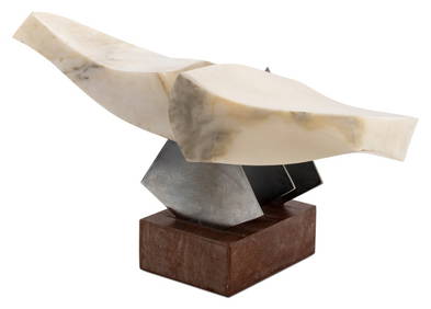 Modern Abstract Marble and Metal Sculpture, 1967 (1 of 8)