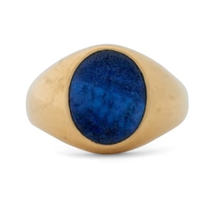 14K Yellow Gold Lapis Lazuli Signet Ring