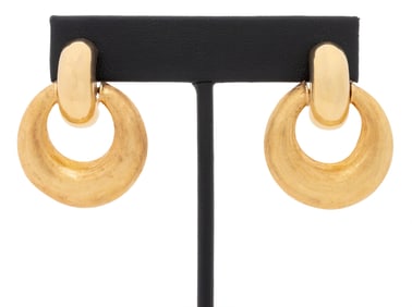 14K Yellow Gold Door Knocker Earrings