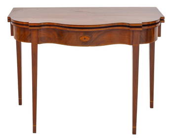 American Federal Inlaid Mahogany Card Table, 1800 (1 of 12)