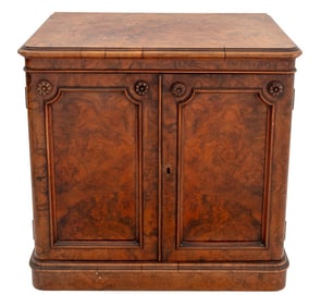 Victorian Burr Walnut Table Cabinet