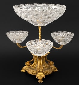 French Gilt Bronze Two-Tier Epergne, 19th C.