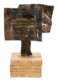 Aldo Calo Attributed Abstract Bronze Sculpture