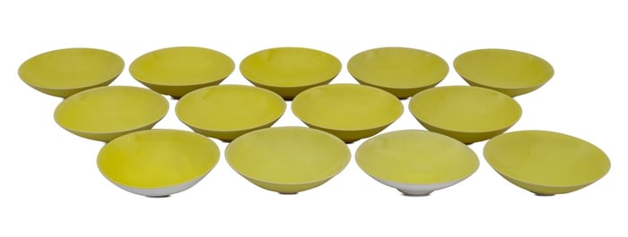 Rupert Spira Yellow Glazed Stoneware Bowls, 13