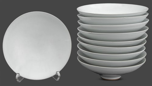 Rupert Spira White Glazed Stoneware Bowls, 10