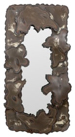 Brutalist Torched Steel Wall Mirror