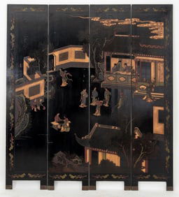 Chinese Coromandel 4-Panel Floor Screen