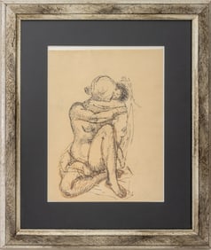 Pablo Gargallo Attr. Mother & Child Pen and Ink