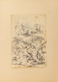 Neapolitan School "Carro d'Apollo" Ink, 18th C.