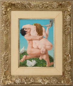 Vincent T. Smarkusz Nude Couple Tempera