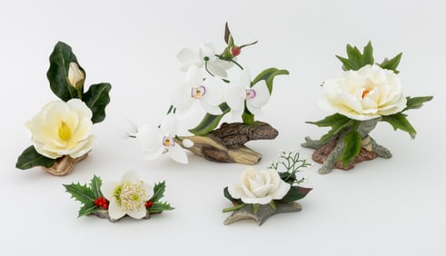 Boehm Porcelain Flower Arrangements, 5 Pcs.