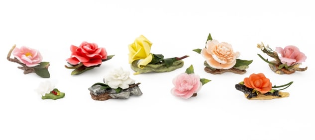 Boehm Porcelain Flowers, 9 Pcs.