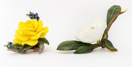 Boehm Porcelain Flowers, 2 Pcs.