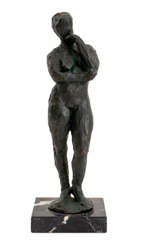 Modern Standing Female Nude Bronze Sculpture