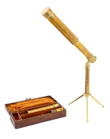 George III Dolland London Brass Tabletop Telescope