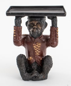 Maitland Smith Attr. Cold Painted Monkey Card Tray