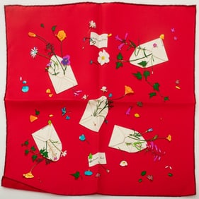 Hermes "Des Fleurs..." Silk Handkerchief