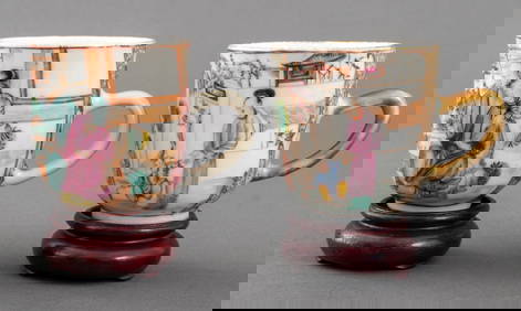 Chinese Export Famille Rose Porcelain Tea Cups, 2 (1 of 10)