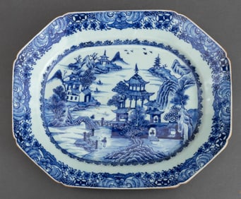 Chinese Export Blue and White Porcelain Platter