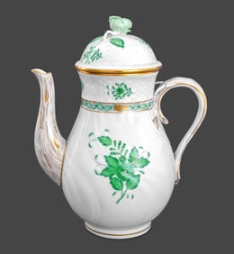 Herend "Green Apponyi" Porcelain Coffee Pot