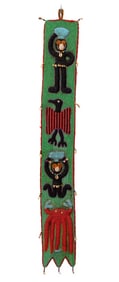 Yoruba Figural Beaded Wall Hanging Panel